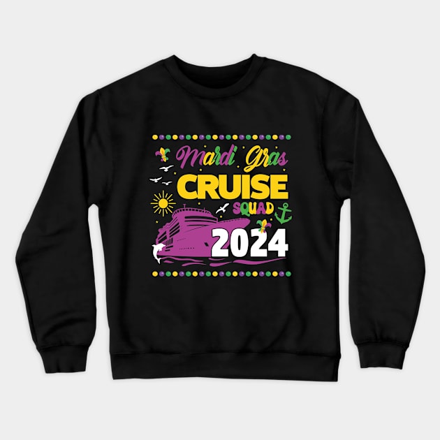 Mardi Gras Cruise Squad 2024 Matching Group Family Trip Crewneck Sweatshirt by JUST PINK